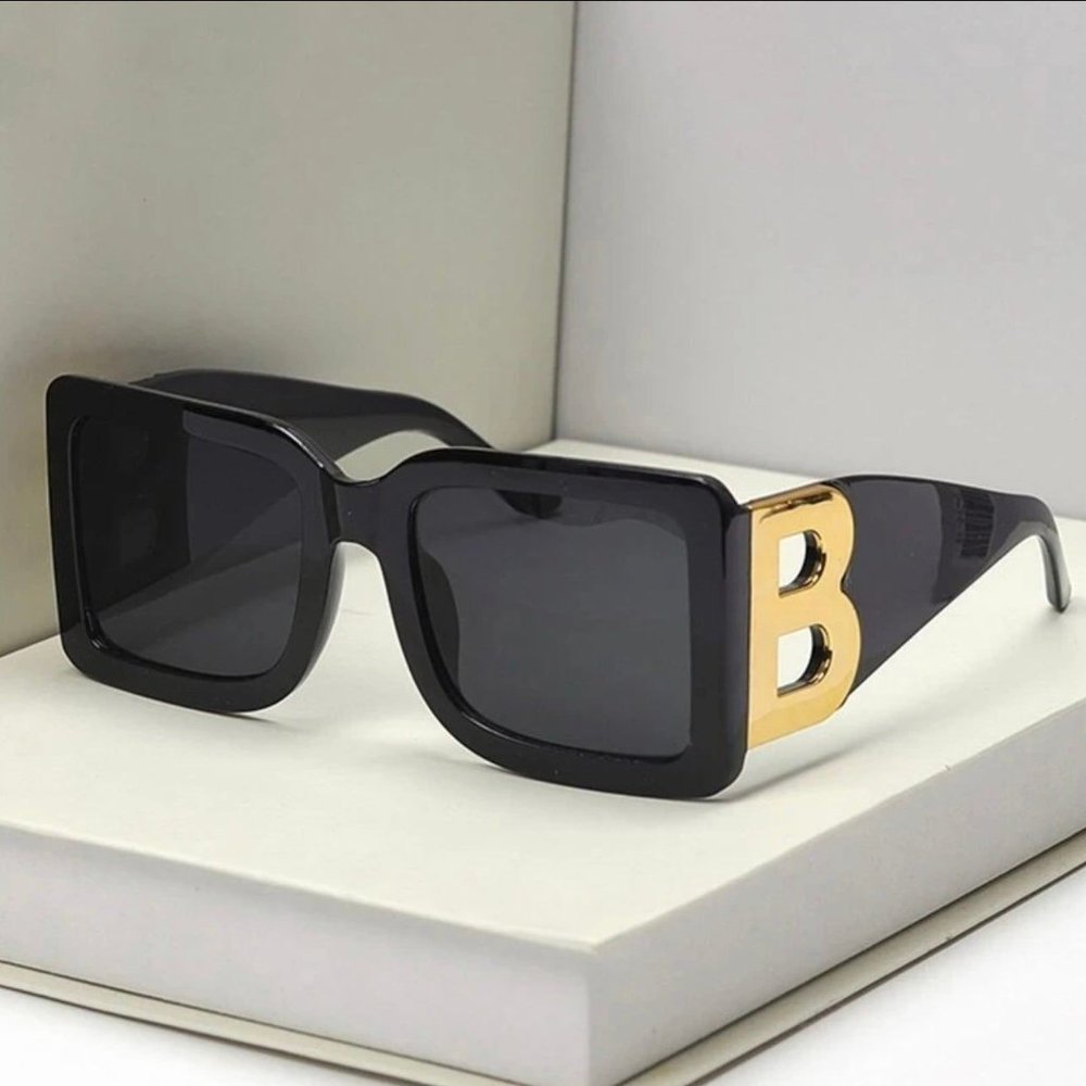 2022 Fashion Oversized The Letter B  Square Luxury Trend Sunglasses Women Men Re